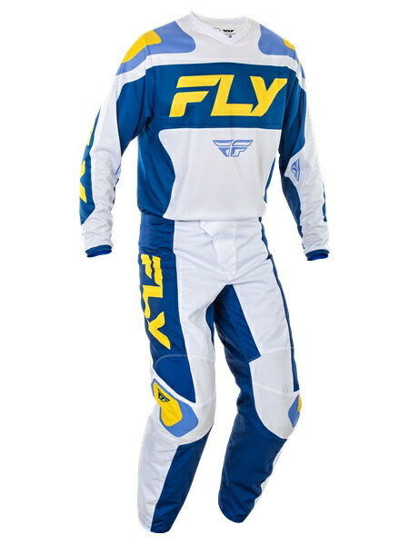 MXウエア 上下セット FLY F-16 ホワイト/ダークブルー/イエロー ジャージ＆パンツ モトクロス 正規輸入品 WESTWOODMX 25｜Westwood MX店