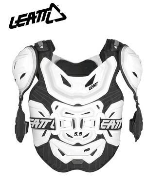 LEATT チェストプロテクター 5.5 PRO ホワイト Jr.（子供用） （ネックブレース対応）