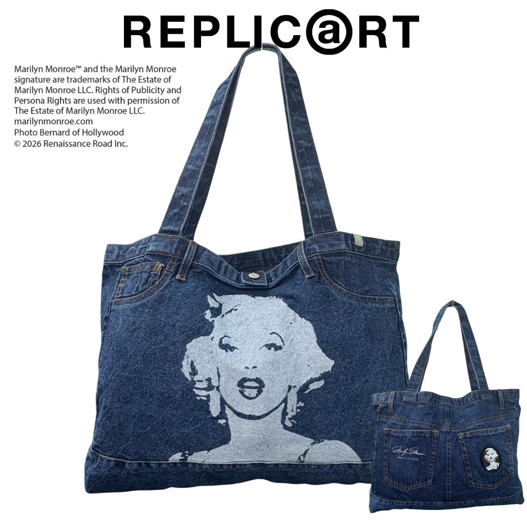 REPLIC@RT MONROE DENIM トートバッグ 送料無料 対応 Marilyn Monroe BAG バッグ メンズ レディース ユニセックストップス|WFLAGS店