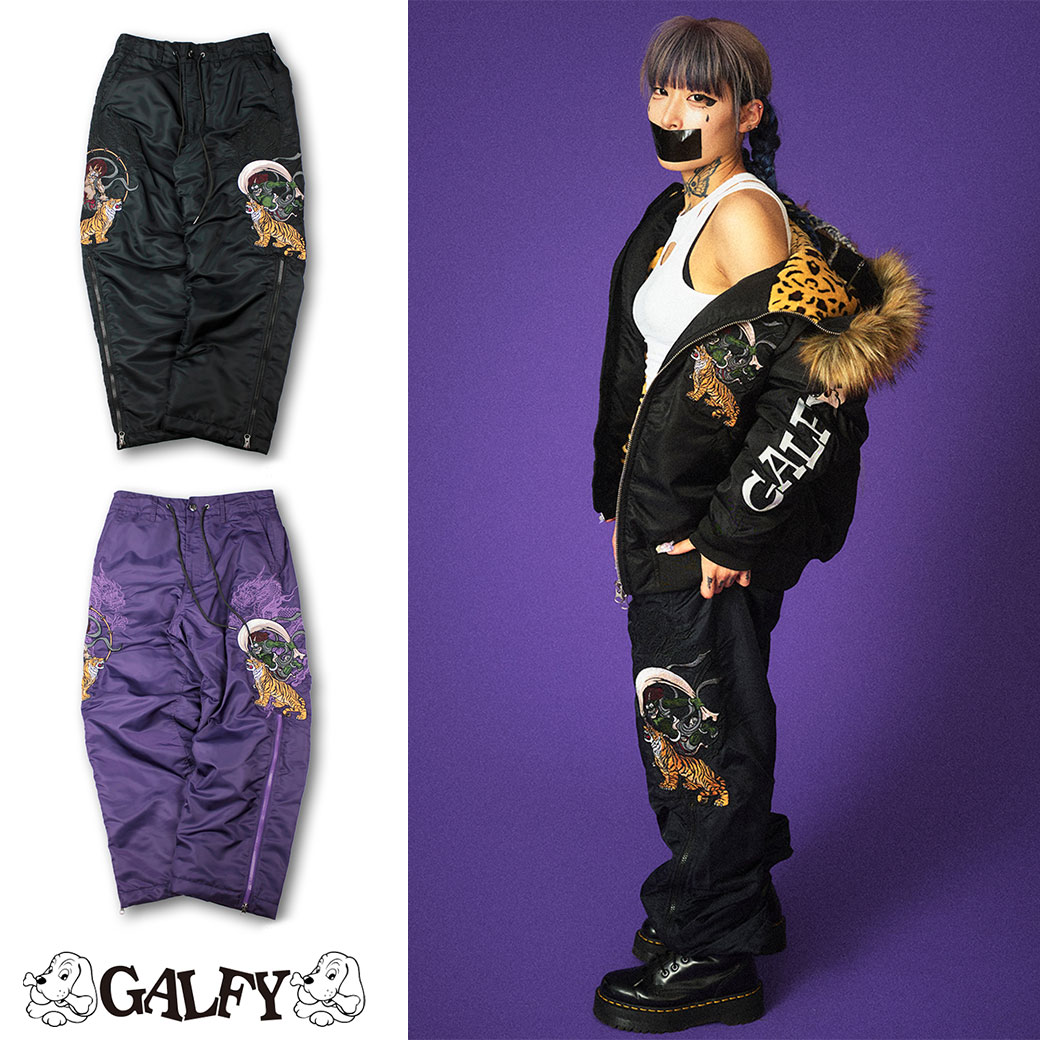 GALFY ガルフィーYABAIジップパンツ 133012 正規品 送料無料 パンツ ユニセックス オーバーサイズ ビッグシルエット ゆったり ストリート レディース メンズ 90年代 GAL パープル ブラック サブカル 11,689円