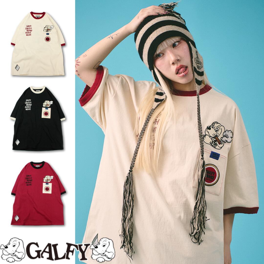 GALFY ガルスモリンガーTee 142026 正規品 Ｔシャツ ユニセックス オーバーサイズ ビッグシルエット ゆったり ストリート レディース メンズ 90年代 カジュアル ホワイト ブラック グレイ ユニセックス サブカル