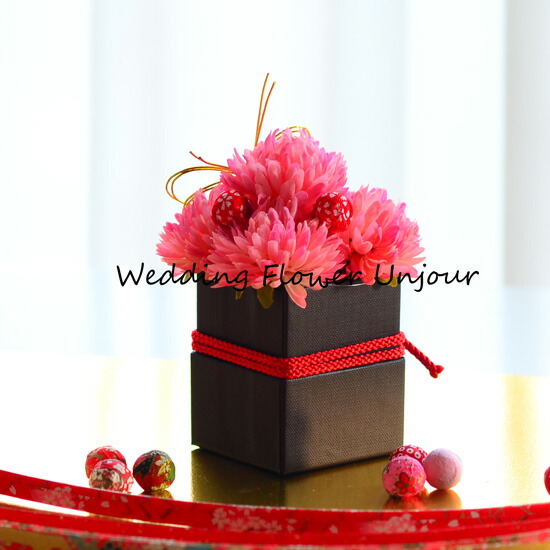 楽天市場 和風 和 リングピロー ピンク フラワーケーキ ウェディング 結婚式 完成品 Wedding Flower Unjour