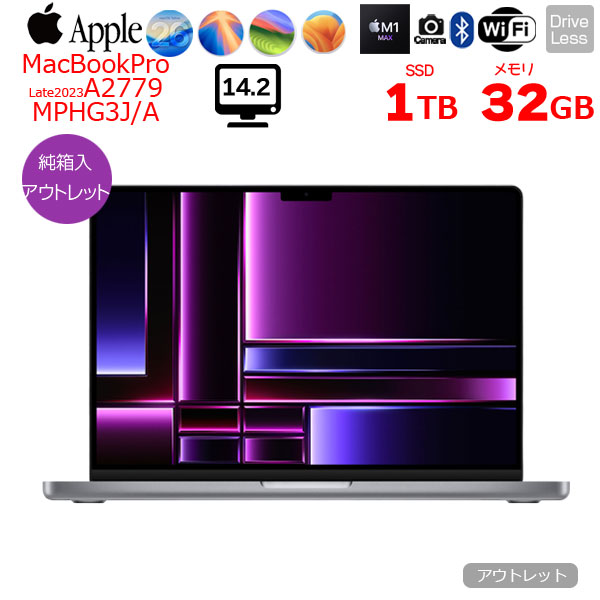 【中古マイコン】Apple MacBook Pro 14.2inch MPHG3J/A A2779 Early 2023 TouchID [M2 Max 12中核グループ 32GB SSD1結核症 無線電話 BT 写真機 Space Gray 純箱] :逃げ口