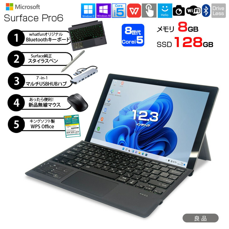 【中古】Surface3　TINY11（25H2）インストール済み　充電OK sp6-8bu_r.jpg