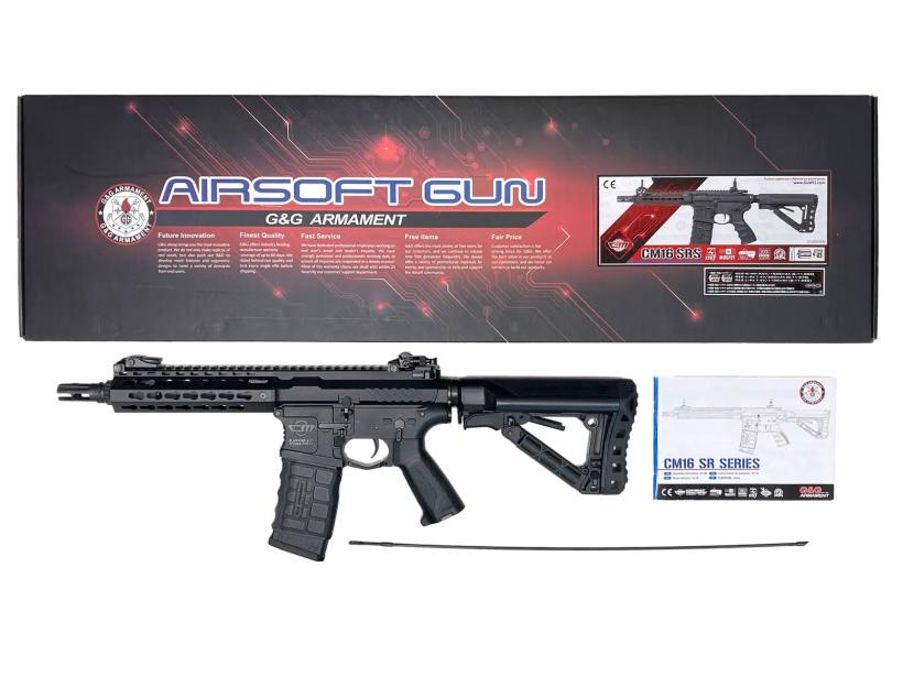 【中古 カスタムあり】[G&G] CM16 SRS KeyMod 電子トリガー 電動ガン 7in BK グリップカスタム【ランクB・画像の物が全てです(箱有)】｜エアガンドットジェーピー
