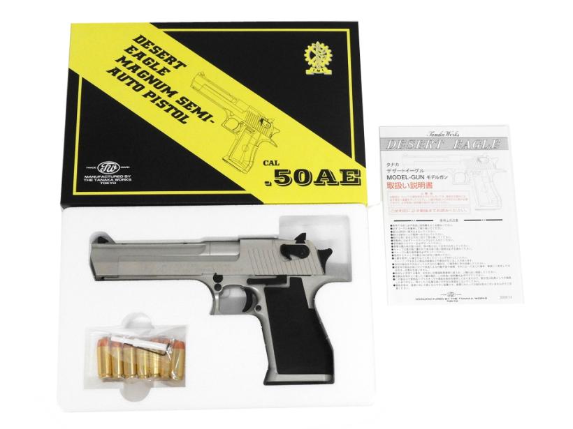 【中古】[タナカワークス] デザートイーグル .50AE ウォームシルバーコーティング HW 発火モデルガン【ランクA・欠品なし】〔夏のボーナス！〕