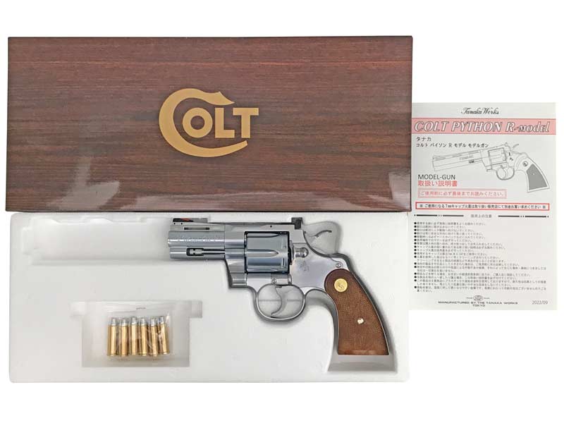 【新品】[タナカワークス] コルトパイソン 357マグナム 3インチ Rモデル ステンレスフィニッシュ モデルガン〔夏のボーナス！〕