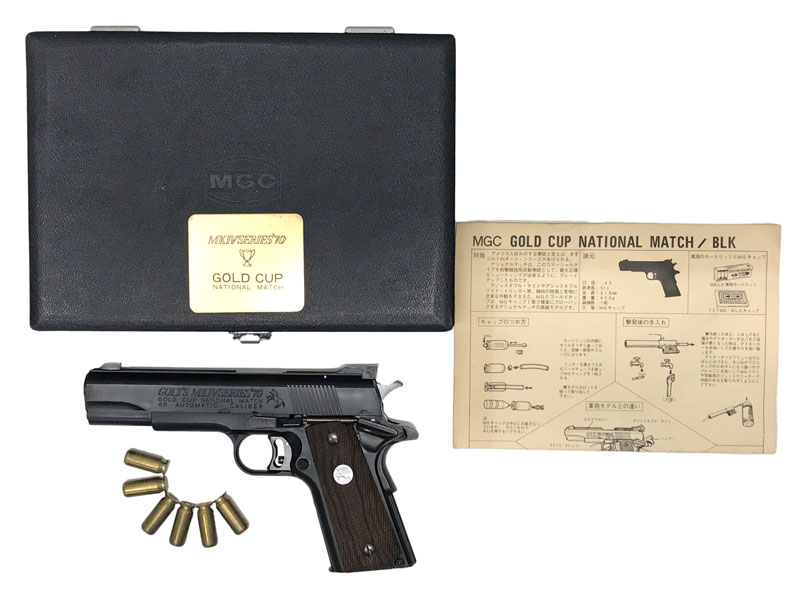 【中古】[MGC] コルト ゴールドカップナショナルマッチモデル サイドファイヤー 発火モデルガン GM4 MG-BLK【未発火・ランクB・画像の物が全てです(ガンケース付)】