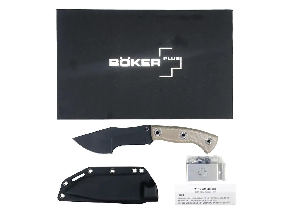 【中古】[BOKER PLUS] ブッシュクラフトナイフ シースナイフ ミニトラッカー 02BO113【ランクA・極美品・画像の物が全てです(箱有)】｜エアガンドットジェーピー