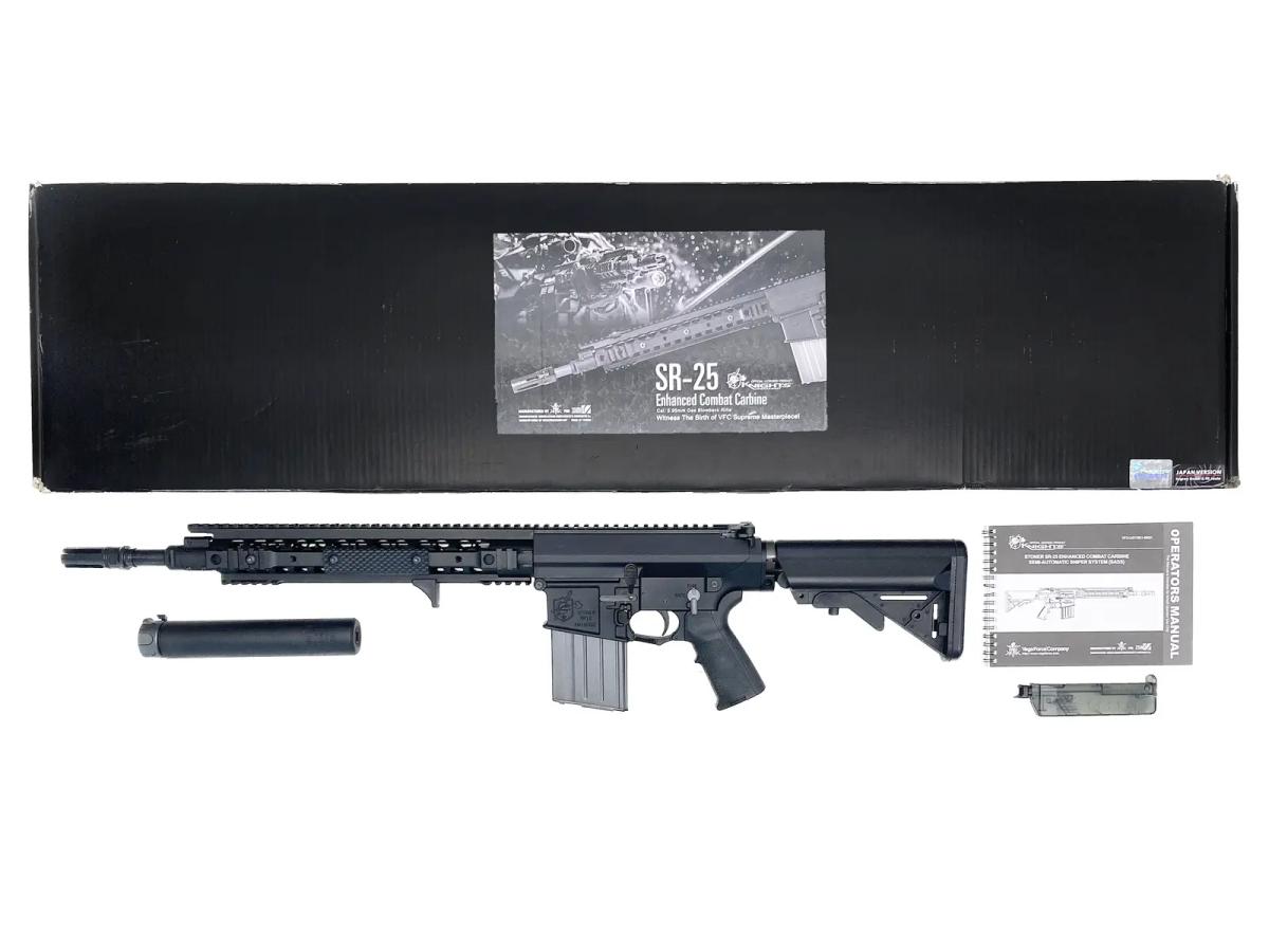 【中古 カスタムあり】[VFC] KAC SR25 Enhanced Combat Carbine ガスブローバックガン NPAS搭載 グリップ&ハイダーカスタム【ランクB・画像の物が全てです(箱に傷みあり)】｜エアガンドットジェーピー