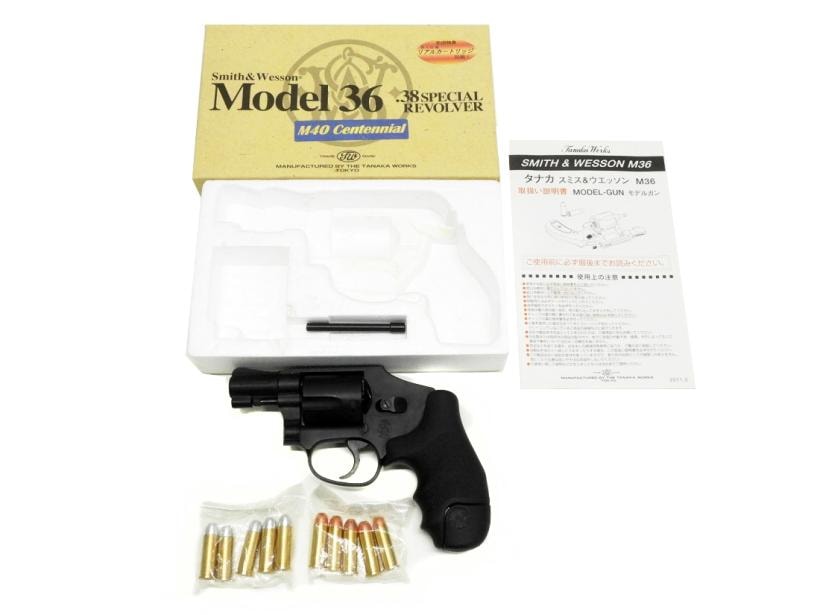【中古】[タナカワークス] S&W M40 2インチ センチニアル モデルガン 初回特典発火仕様リアルカートリッジ付 ホーググリップカスタム【未発火・ランクB・画像の物が全てです(箱有)】