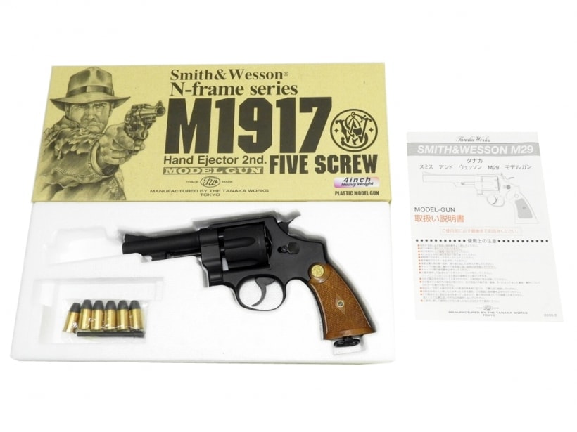 【中古】[タナカワークス] S&W M1917 HE2 ファイブスクリュー 4インチ HW 発火モデルガン【未発火・ランクA・欠品なし】〔夏のボーナス！〕