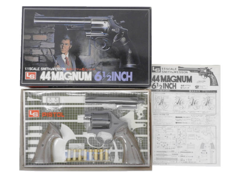 【ビンテージ中古】[エルエス_LS] S&W .44マグナム 6 1_2インチ No.4 組立キット モデルガン【未使用品・欠品なし箱に傷みあり】〔夏のボーナス！〕