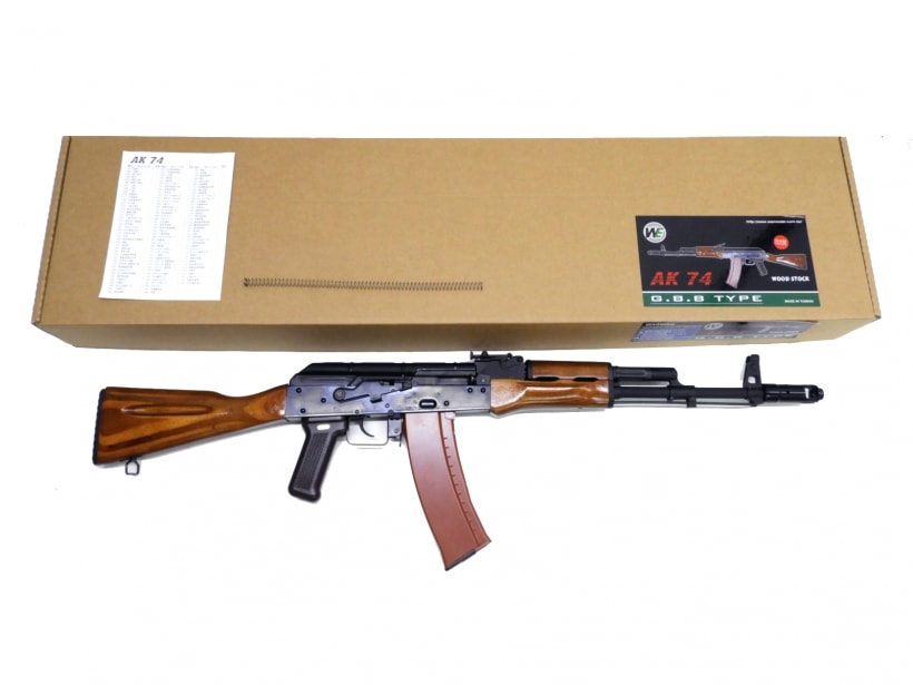【新品 並行輸入品】[WE] AK74 GBB オープンボルト ウッドストック〔ゴールデンウィークに〕