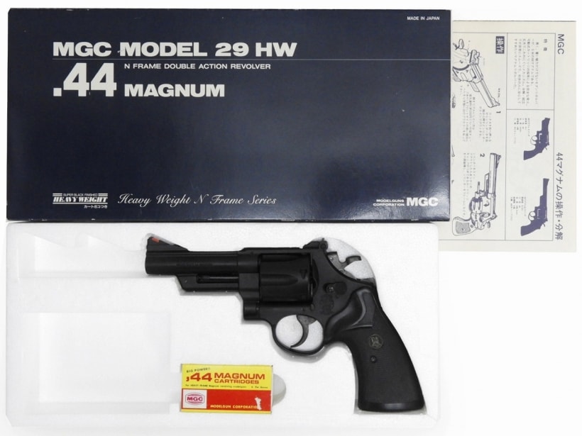 【中古】[MGC] S&W M29 .44マグナム 4インチ HW パックマイヤーグリップ装備 発火モデルガン【ランクB・欠品なし 箱に傷みあり】