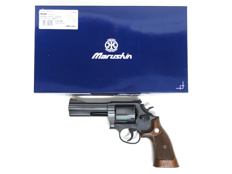 【新品】[マルシン] S&W M586 4インチ 木製グリップ 発火モデルガン 完成品 エクセレントHW