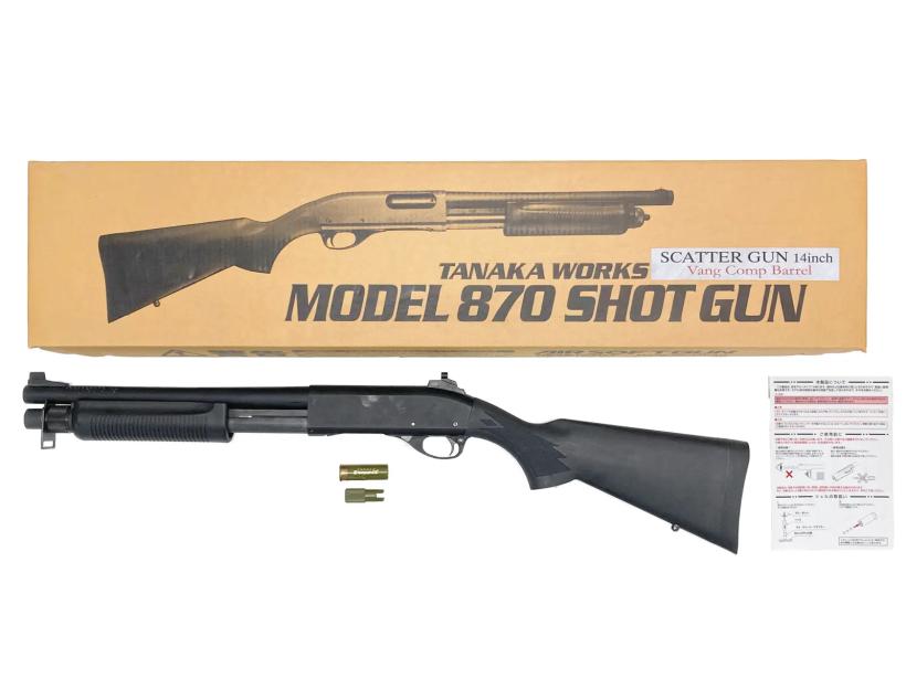 《10%OFFクーポン対象》【中古】[タナカワークス] レミントン M870 スキャッター ガン 14インチ Vang Comp バレル ライブカート ガスショットガン【ランクB・画像の物が全てです(箱有)】