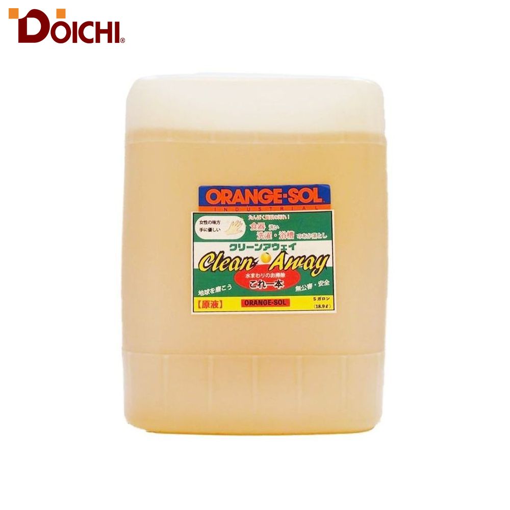 ドーイチ DOICHI クリーンアウェイ 5ガロン 18.9L 汚れ落とし 弱アルカリ性 オレンジオイル ガスレンジ 換気扇 トイレ 094219 4582156681990 あっ!とクリーンプロシリーズ｜WHATNOT