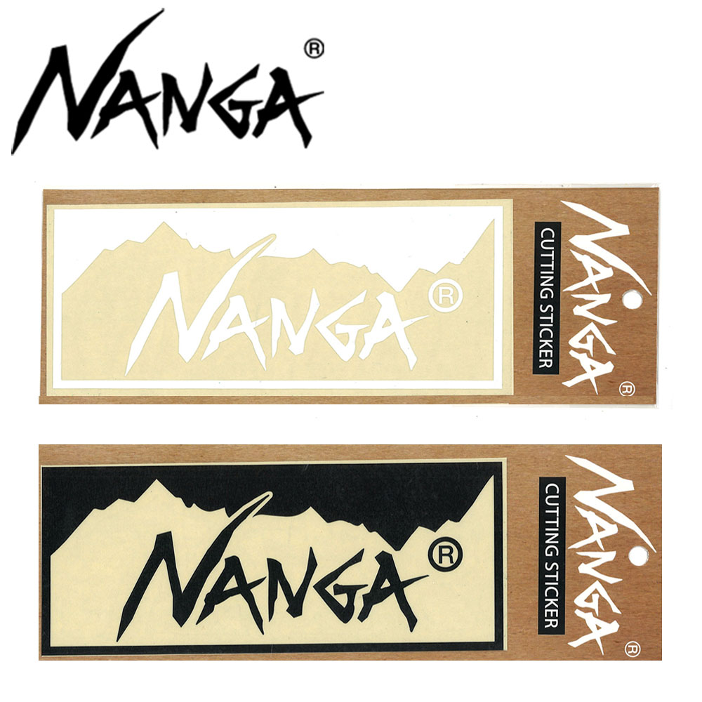 ナンガ NANGA ステッカー 2025年 新作 ロゴ CUTTING BOXLOGO STICKER ホワイト ブラック 白 黒 アウトドア 車 シール アウトドアブランド ブランドステッカー おしゃれ 人気 ギフト プレゼント 誕生日プレゼント 耐水 耐光 ガラス カッティングステッカー 日本製 山画像