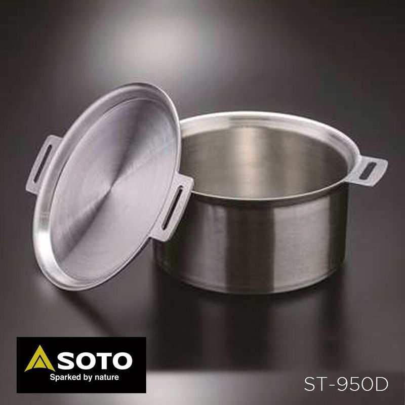 SOTO ダッチオーブン 5L gora鍋 ゴーラ鍋 人気 ステンレス シルバー 家庭用 アウトドア 鍋 キャンプ バーベキュー ソト 新富士バーナー GORA OVEN ゴーラ オーブン アウトドア鍋 ST-950D 4953571579504｜WHATNOT