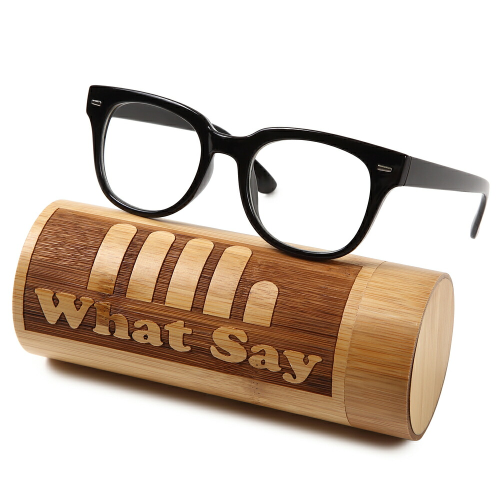 What Say UV400 ウェリントン フレーム サングラス クリアレンズ 伊達眼鏡 紫外線カット99% メンズ レディース ケース glasses-052