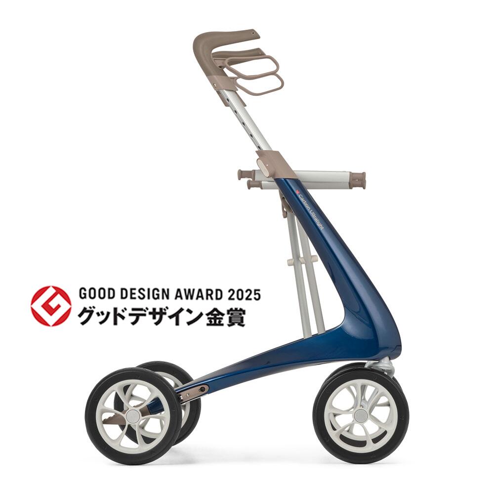 byACRE（バイエーカー）カーボン・ウルトラライト ＜ロイヤルブルー＞ 世界最軽量 4.8kg ! 歩行器 デンマーク発 北欧デザインのおしゃれな四輪手押し車 座れる 折りたたみ式 室内屋外兼用 高齢者 介護用品 グッドデザイン賞受賞