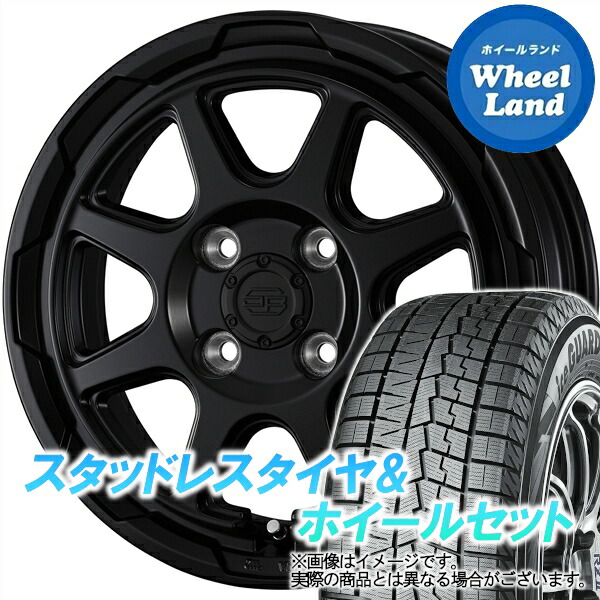 【10日(金)期間限定クーポン!!】【タイヤ交換対象】ミツビシ ekワゴン H82W 14in WEDS ウェッズ スタットベルク セミマットブラック ヨコハマ アイスガード 7 IG70 165/55R14 14インチ スタッドレスタイヤ&ホイールセット 4本1台分