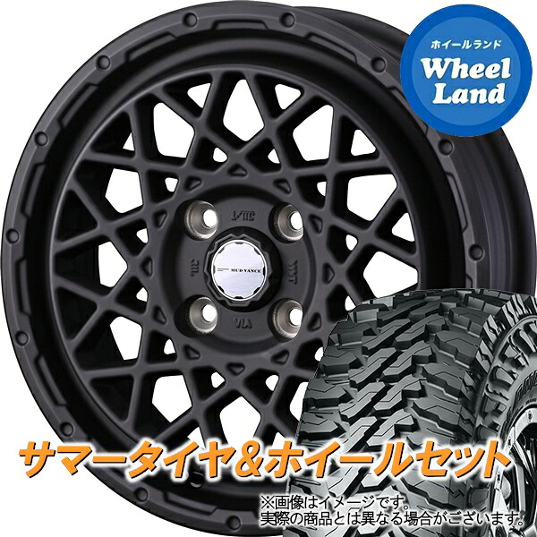 【4.0J 12インチ +40 4h(穴) PCD100】【4.5J 14インチ +45 4h(穴) PCD100】ハイゼット エブリー キャリー 軽トラ マッドヴァンス 09 アゲトラ 上げトラ 改造 デコトラ リフトアップ ピックアップ タイヤ&ホイールセット 4本1台分|ホイールランド 店