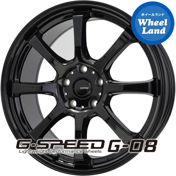 【アルファード/ヴェルファイア他】ホットスタッフ Gスピード G-08 メタリックブラック(MBK) 7.0J-18 +38 5穴 PCD114.3 18インチホイール 4本1台分【送料無料】
