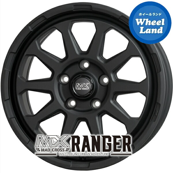 【タウンエース/ライトエース他】ホットスタッフ マッドクロス レンジャー マットブラック(MTBK) 5.0J-14 +45 5穴 PCD114.3 14インチホイール 4本1台分【送料無料】