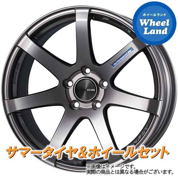 【10日(金)期間限定クーポン!!】【タイヤ交換対象】ニッサン キューブ Z11系 ENKEI パフォーマンスライン PF07 ダークシルバー ヨコハマ ブルーアース 4S AW21 185/55R15 15インチ オールシーズンタイヤ ホイール セット 4本1台分