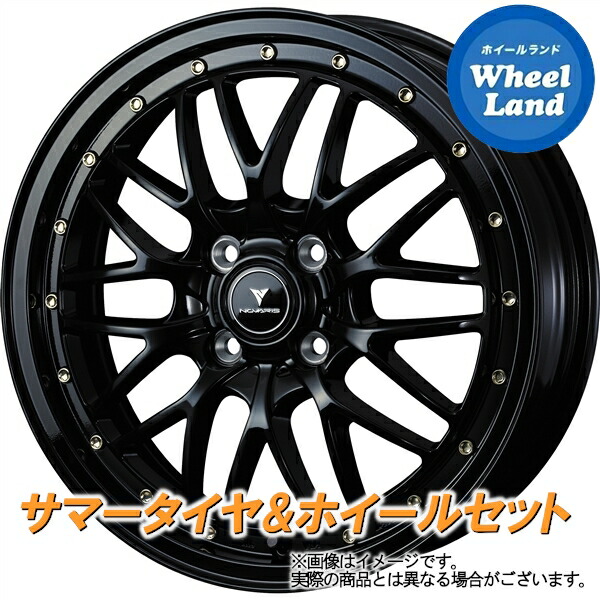 【25日(土)5の付く日限定クーポン!!】【タイヤ交換対象】ダイハツ タント LA650系 WEDS ノヴァリス アセットM1 ブラック／Gピアス ヨコハマ アドバン フレバ V701 165/55R15 15インチ サマータイヤ ホイール セット 4本1台分｜ホイールランド 店