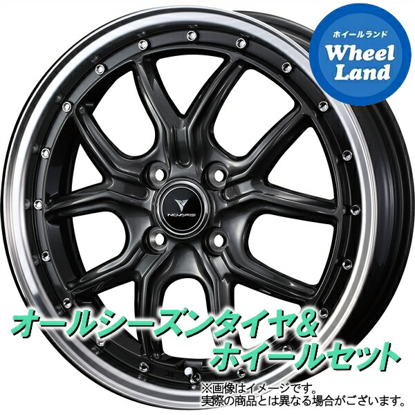 【25日(土)5の付く日限定クーポン!!】【タイヤ交換対象】トヨタ ピクシス スペース L575S WEDS ノヴァリス アセットS1 ガンメタ／リムポリッシュ ヨコハマ ブルーアース 4S AW21 165/55R15 15インチ オールシーズンタイヤ ホイール セット 4本1台分｜ホイールランド 店