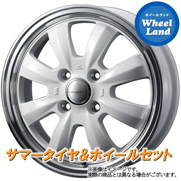 【10日(金)期間限定クーポン!!】【タイヤ交換対象】ダイハツ アトレー S700系 WEDS グラフト 8S ホワイト／リムポリッシュ ダンロップ エナセーブ VAN01 145/80R12 12インチ サマータイヤ ホイール セット 4本1台分
