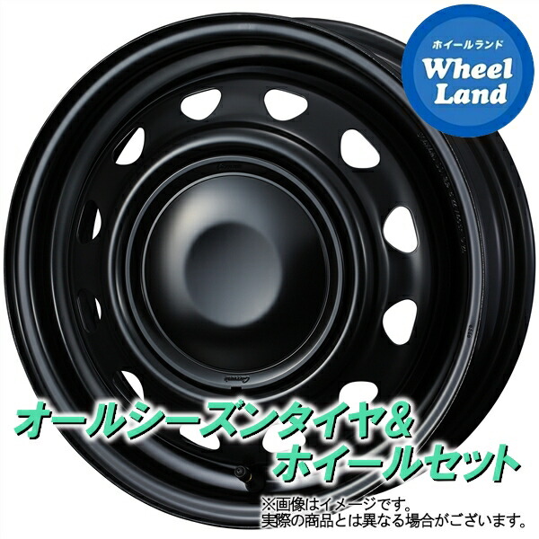 【20日(月)0の付く日限定クーポン!!】【タイヤ交換対象】ホンダ N BOXスラッシュ JF系 NA車 4WD WEDS スチール ネオキャロ セミマットBK/BKキャップ ヨコハマ ブルーアース 4S AW21 155/65R14 14インチ オールシーズンタイヤ ホイール セット 4本1台分