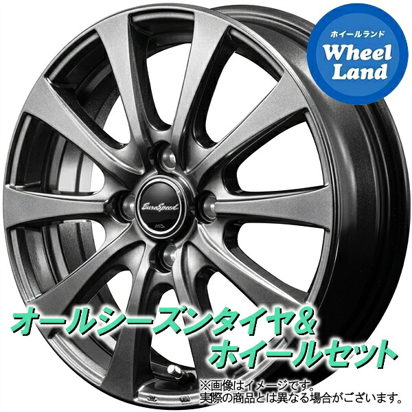 【10日(金)期間限定クーポン!!】【タイヤ交換対象】ダイハツ タント カスタム L350,360系 MID ユーロスピード G10 メタリックグレー ヨコハマ ブルーアース 4S AW21 165/55R15 15インチ オールシーズンタイヤ ホイール セット 4本1台分