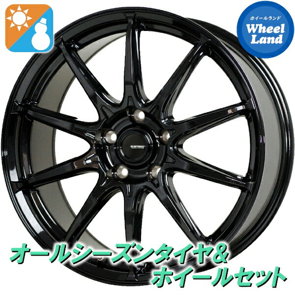 【10日(金)期間限定クーポン!!】【タイヤ交換対象】ホンダ エディックス BE系 ホットスタッフ Gスピード G-05 メタリックブラック ダンロップ シンクロウェザー 225/40R18 18インチ オールシーズンタイヤ&ホイールセット 4本1台分