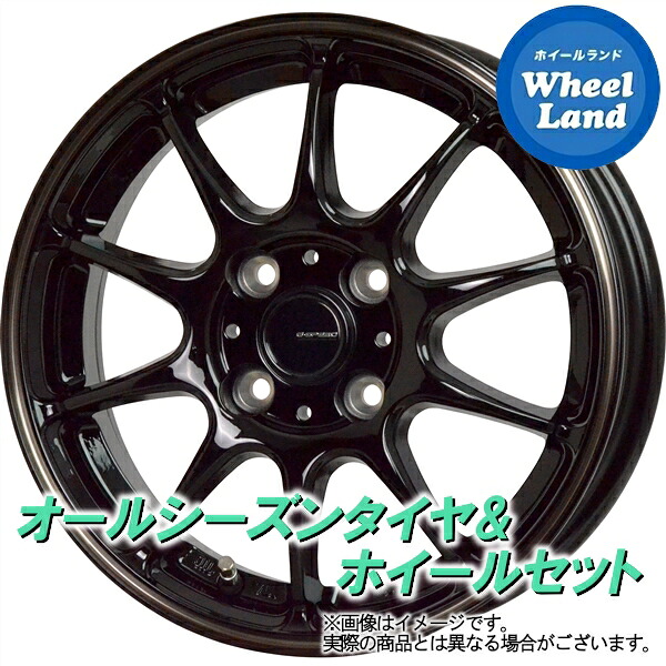 【10日(金)期間限定クーポン!!】【タイヤ交換対象】ホンダ グレイス GM系 HOT STUFF Gスピード P-07 ブラック／ブロンズクリア ヨコハマ ブルーアース 4S AW21 185/60R15 15インチ オールシーズンタイヤ ホイール セット 4本1台分