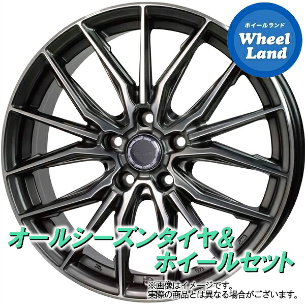 【25日(土)5の付く日限定クーポン!!】【タイヤ交換対象】トヨタ アルファード 30系 18in HOT STUFF プレシャス アストM4 ガンメタポリッシュ ヨコハマ ブルーアース 4S AW21 235/50R18 18インチ オールシーズンタイヤ ホイール セット 4本1台分｜ホイールランド 店