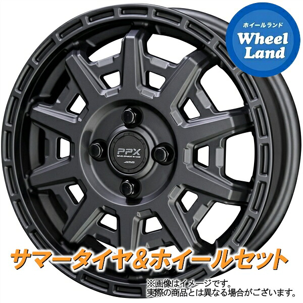 【25日(土)5の付く日限定クーポン!!】【タイヤ交換対象】ダイハツ タフト LA900系 KYOHO PPX D10X マットダークGM トーヨー オープンカントリー RT 165/65R15 15インチ サマータイヤ&ホイールセット 4本1台分|ホイールランド 店