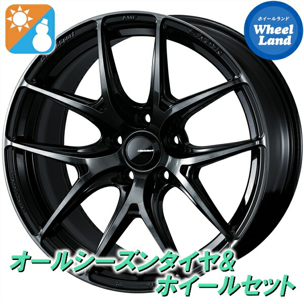【25日(土)5の付く日限定クーポン!!】【タイヤ交換対象】ホンダ オデッセイ RB1,2 ウェッズ ウェッズスポーツ SA-01R WBC ダンロップ シンクロウェザー 215/55R17 17インチ オールシーズンタイヤ&ホイールセット 4本1台分|ホイールランド 店