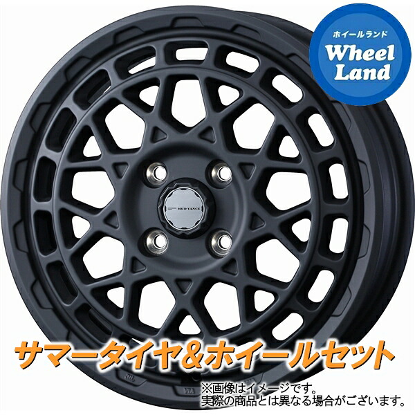 【25日(土)5の付く日限定クーポン!!】【タイヤ交換対象】ミツビシ デリカミニ 4WD B37A,B38A WEDS マッドヴァンスX タイプM フルマットブラック ヨコハマ ジオランダー AT G015 165/60R15 15インチ サマータイヤ&ホイールセット 4本1台分|ホイールランド 店