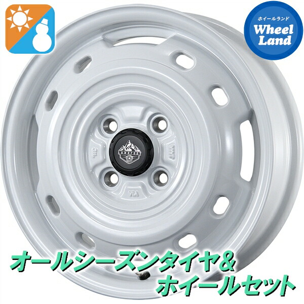 【10日(金)期間限定クーポン!!】【タイヤ交換対象】ミツビシ デリカD:2 MB15F トピー ランドフット XFG ホワイト ヨコハマ ブルーアース 4S AW21 165/65R14 14インチ オールシーズンタイヤ&ホイールセット 4本1台分