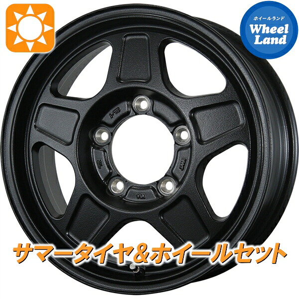 【25日(土)5の付く日限定クーポン!!】【タイヤ交換対象】スズキ ジムニー JB23 トピー ランドフット GWD ラギッドブラック ダンロップ グラントレック AT5 175/80R16 16インチ サマータイヤ&ホイールセット 4本1台分|ホイールランド 店