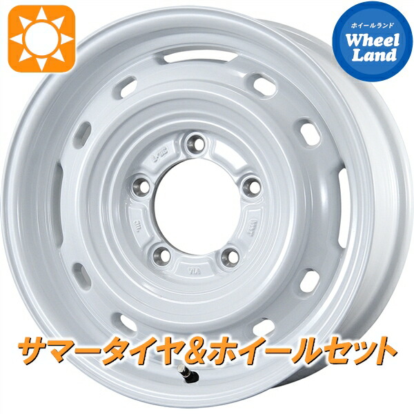 【25日(土)5の付く日限定クーポン!!】【タイヤ交換対象】スズキ ジムニー JB23 トピー ランドフット XFG ホワイト ダンロップ グラントレック AT5 175/80R16 16インチ サマータイヤ&ホイールセット 4本1台分|ホイールランド 店