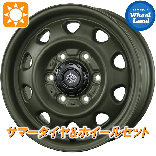 【25日(土)5の付く日限定クーポン!!】【タイヤ交換対象】トヨタ ハイエース 全グレード トピー ランドフット SWZ オリーブドラブ トーヨー トーヨー H30 195/80R15 15インチ サマータイヤ&ホイールセット 4本1台分｜ホイールランド 店