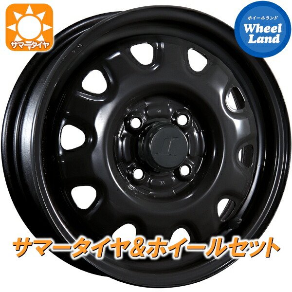 【25日(土)5の付く日限定クーポン!!】【タイヤ交換対象】スズキ アルト ラパン HE21系 トピー スチール カラーホイール ブラック ブリヂストン フィネッサ HB01 165/55R14 14インチ サマータイヤ&ホイールセット 4本1台分｜ホイールランド 店