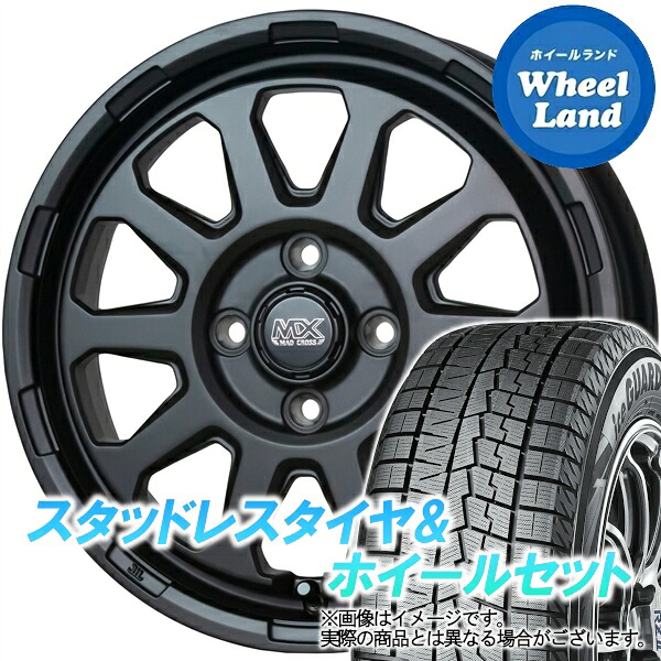 【25日(土)5の付く日限定クーポン!!】【タイヤ交換対象】ミツビシ ekワゴン H82W 14in ホットスタッフ マッドクロス レンジャー マットBK ヨコハマ アイスガード 7 IG70 165/50R15 15インチ スタッドレスタイヤ&ホイールセット 4本1台分｜ホイールランド 店