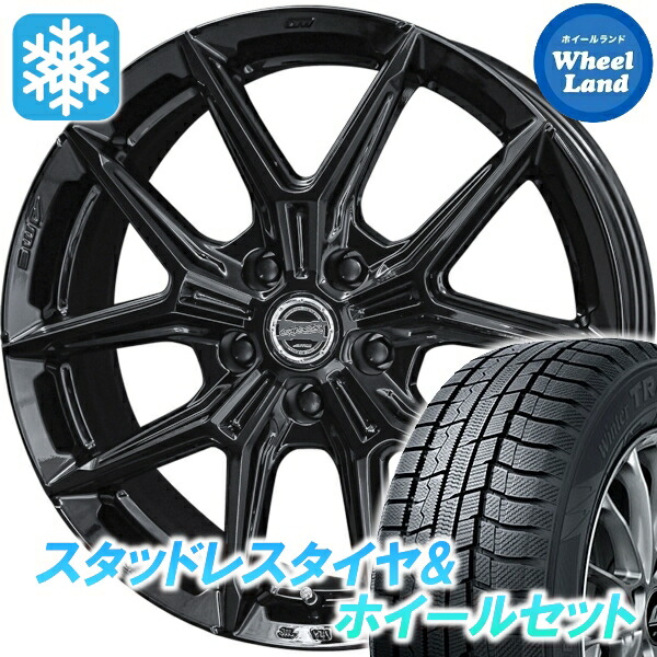 【10日(金)期間限定クーポン!!】【タイヤ交換対象】ミツビシ デリカD:5 CV4W/CV2W 2WD KYOHO スマック IG-TEC グロスブラック トーヨー ウインタートランパス TX 225/55R18 18インチ スタッドレスタイヤ&ホイールセット 4本1台分