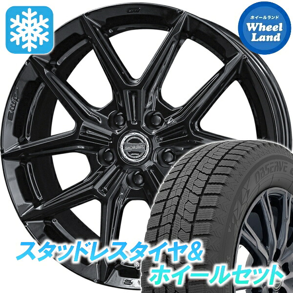 【25日(土)5の付く日限定クーポン!!】【タイヤ交換対象】トヨタ クラウンマジェスタ 180系 KYOHO スマック IG-TEC グロスブラック トーヨー オブザーブ GIZ2 225/45R18 18インチ スタッドレスタイヤ&ホイールセット 4本1台分｜ホイールランド 店 96,635円